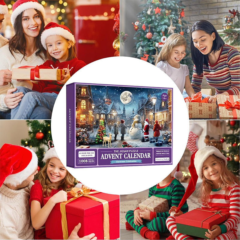 Calendario dell'Avvento con puzzle natalizi da 1000 pezzi - Regalo di Natale