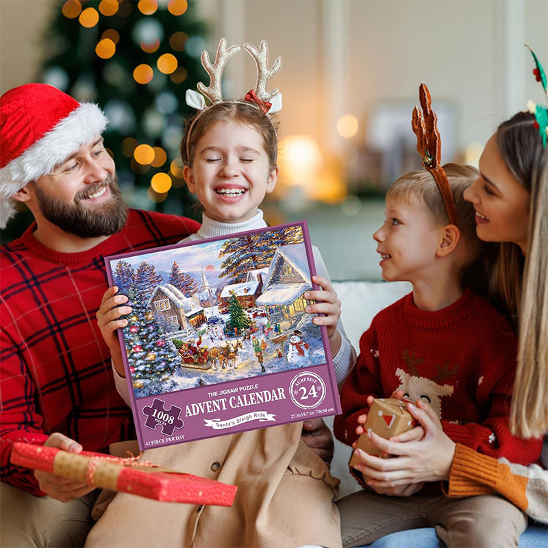 Calendario dell'Avvento con puzzle natalizi da 1000 pezzi - Regalo di Natale