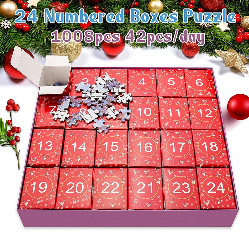 Calendario dell'Avvento con puzzle natalizi da 1000 pezzi - Regalo di Natale