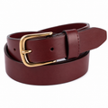 Cintura in pelle marrone con fibbia dorata