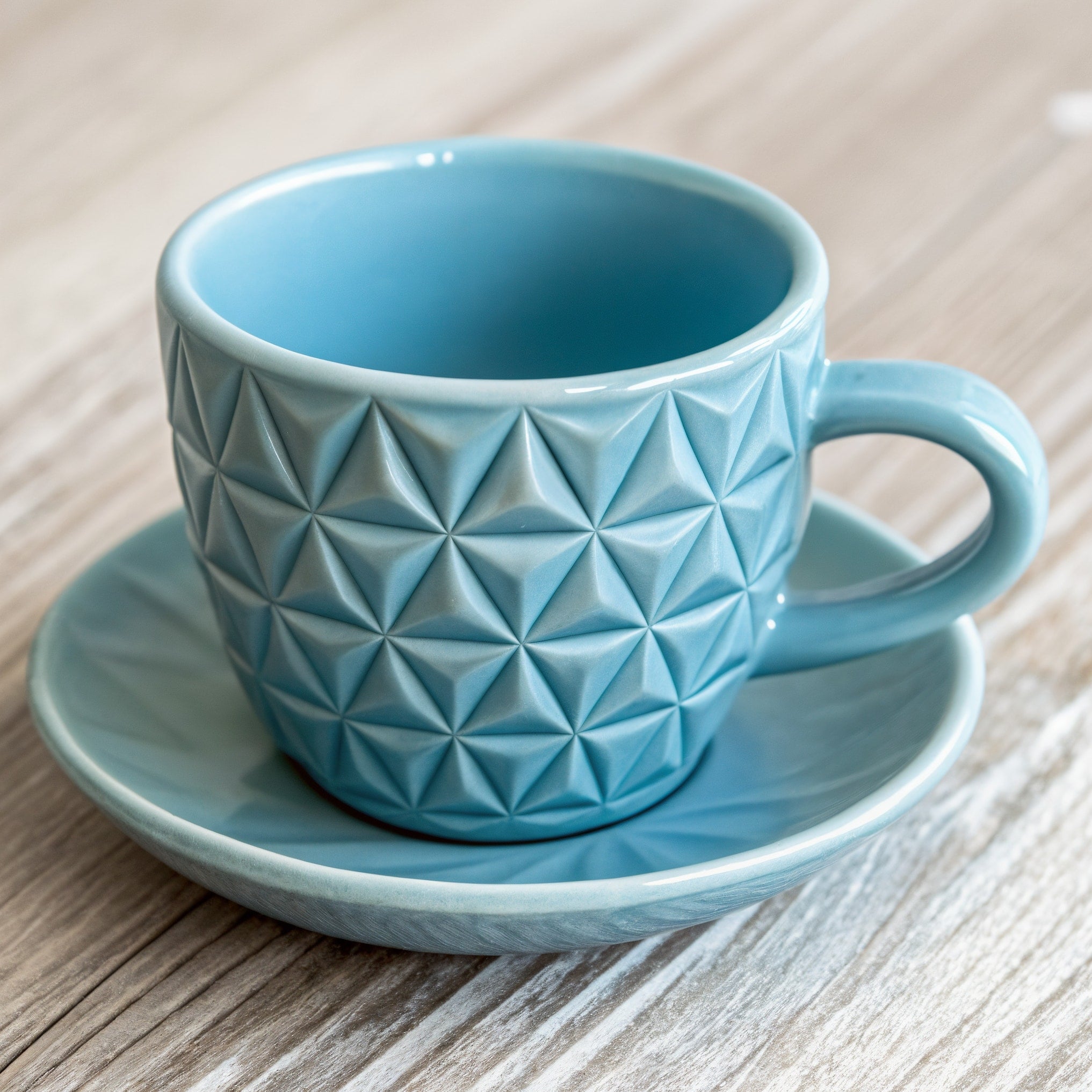 Sperindei Tazza Espresso Geometrica — vista frontale della tazza in ceramica blu con design geometrico