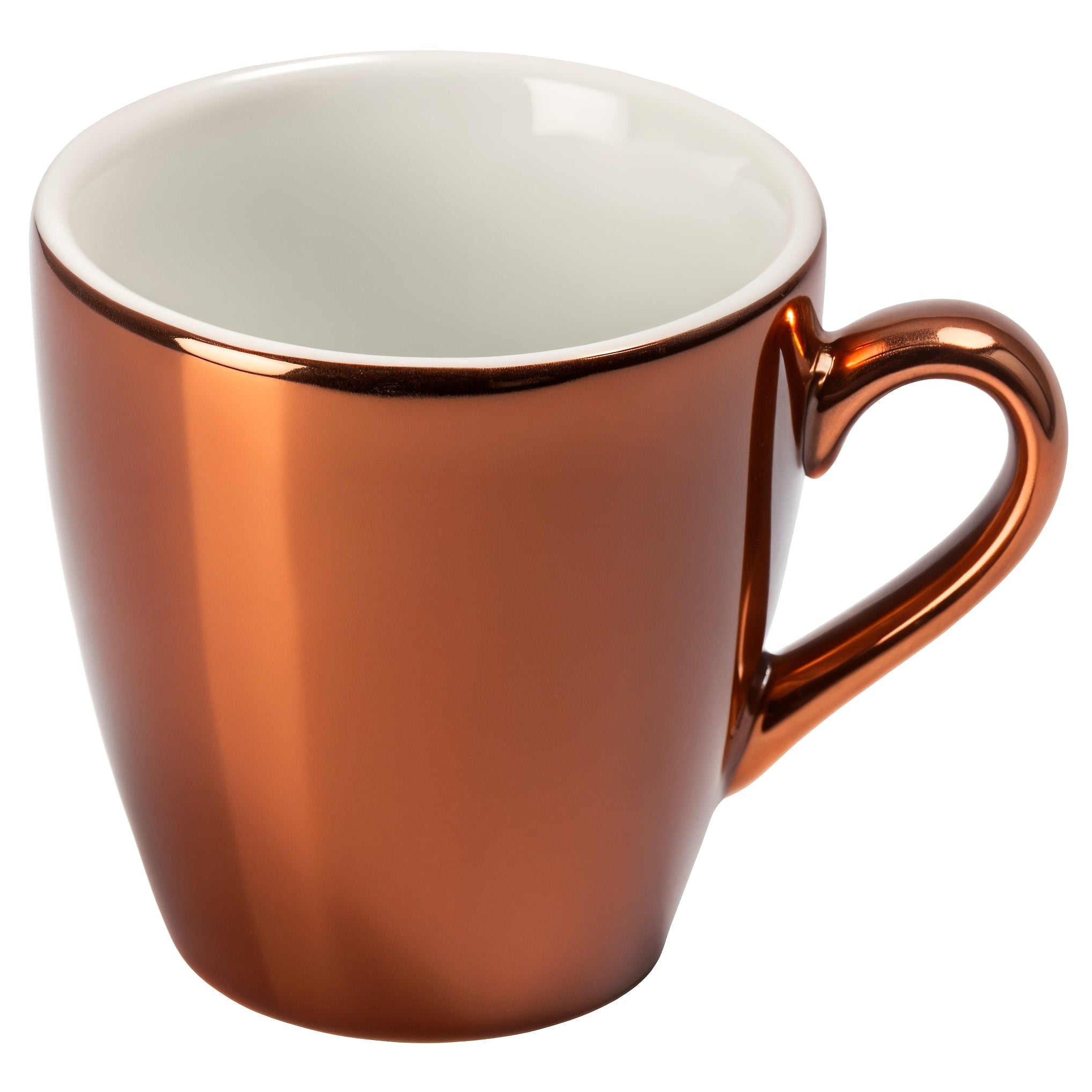 Tazza da caffè espresso rame — vista frontale tre quarti