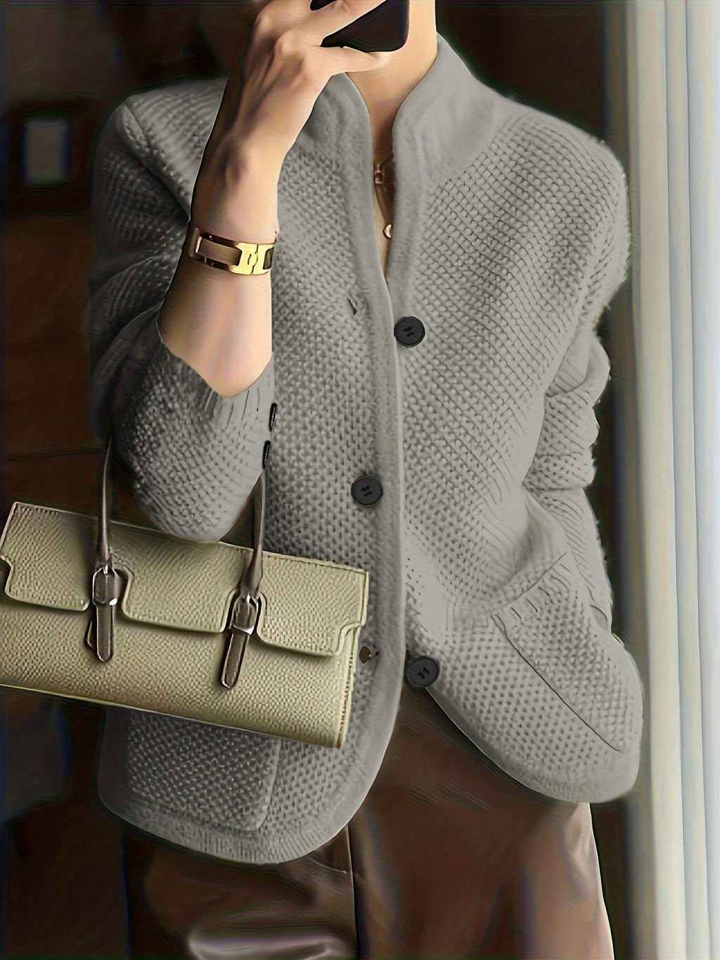 Dames Gebreide Sweater Met Opstaande Kraag | Comfortabel En Tijdloos