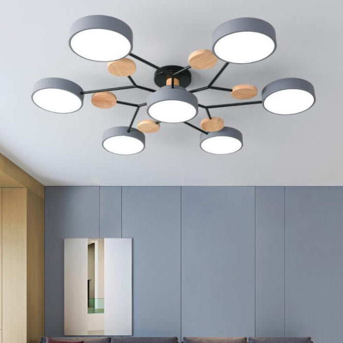 Lampada da soffitto LED scandinava dal design molecolare con luce d'ambiente moderna