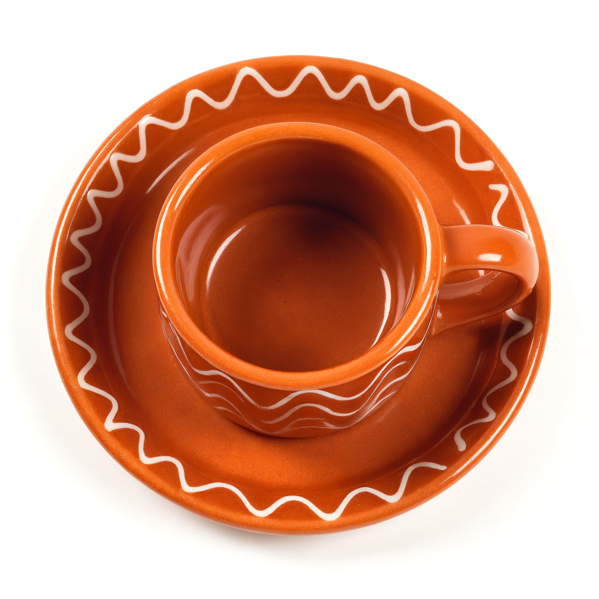 Tazza Espresso Onda — vista dall'alto, interno della tazza visibile