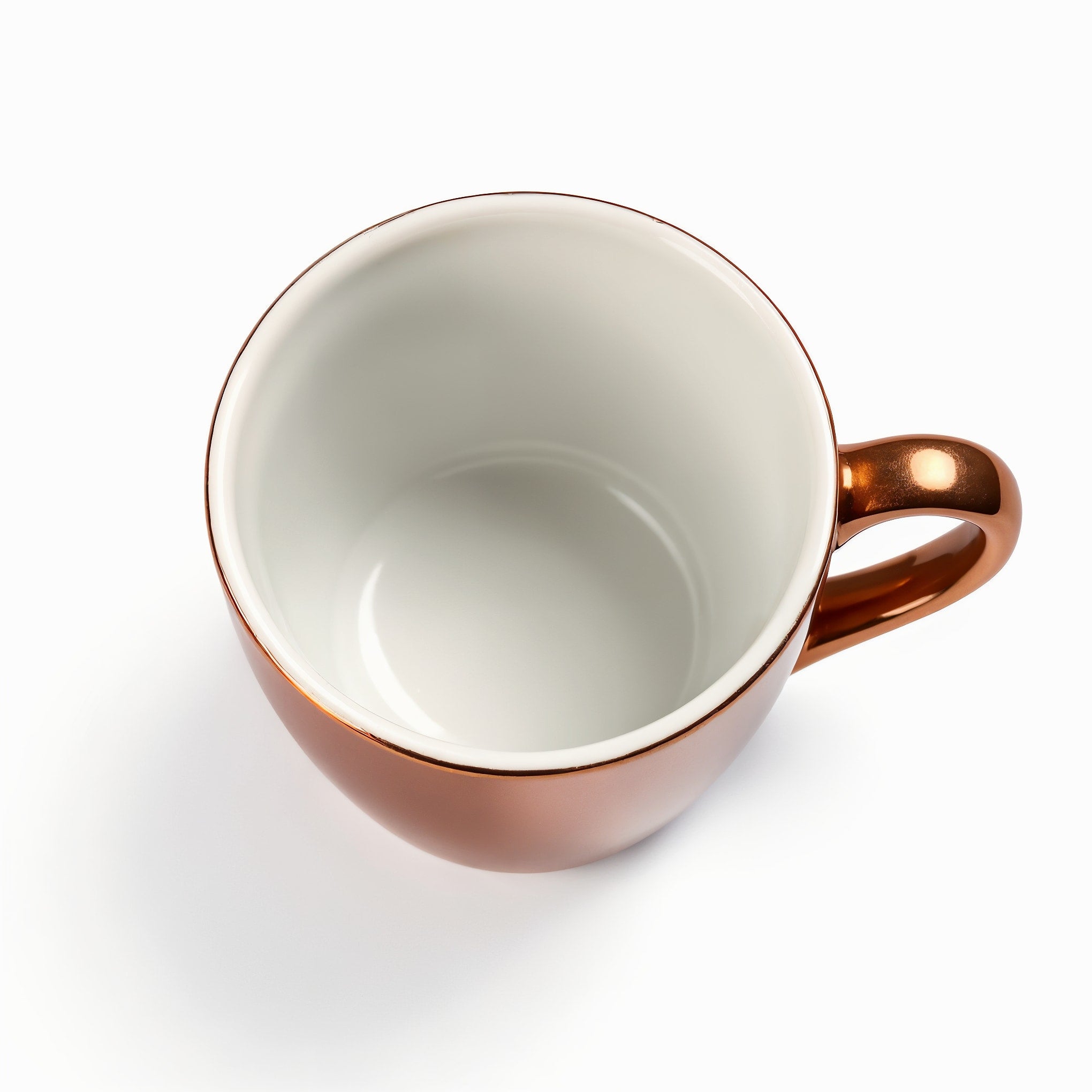 Tazza da caffè espresso rame — vista dall'alto