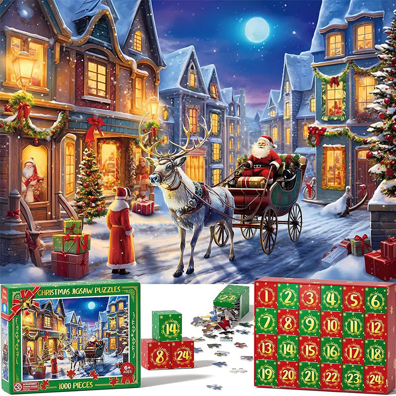 Calendario dell'Avvento con puzzle natalizi da 1000 pezzi - Regalo di Natale