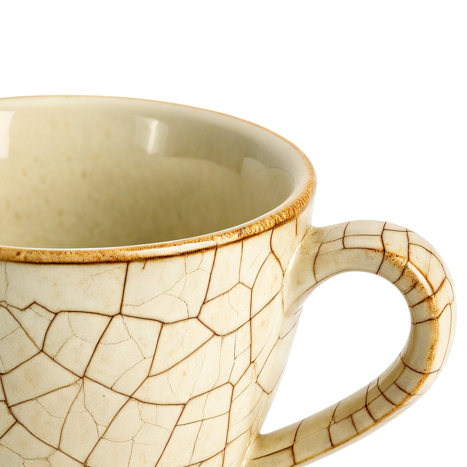 Sperindei Tazza Espresso Vintage — dettaglio macro del bordo superiore e giunzione del manico