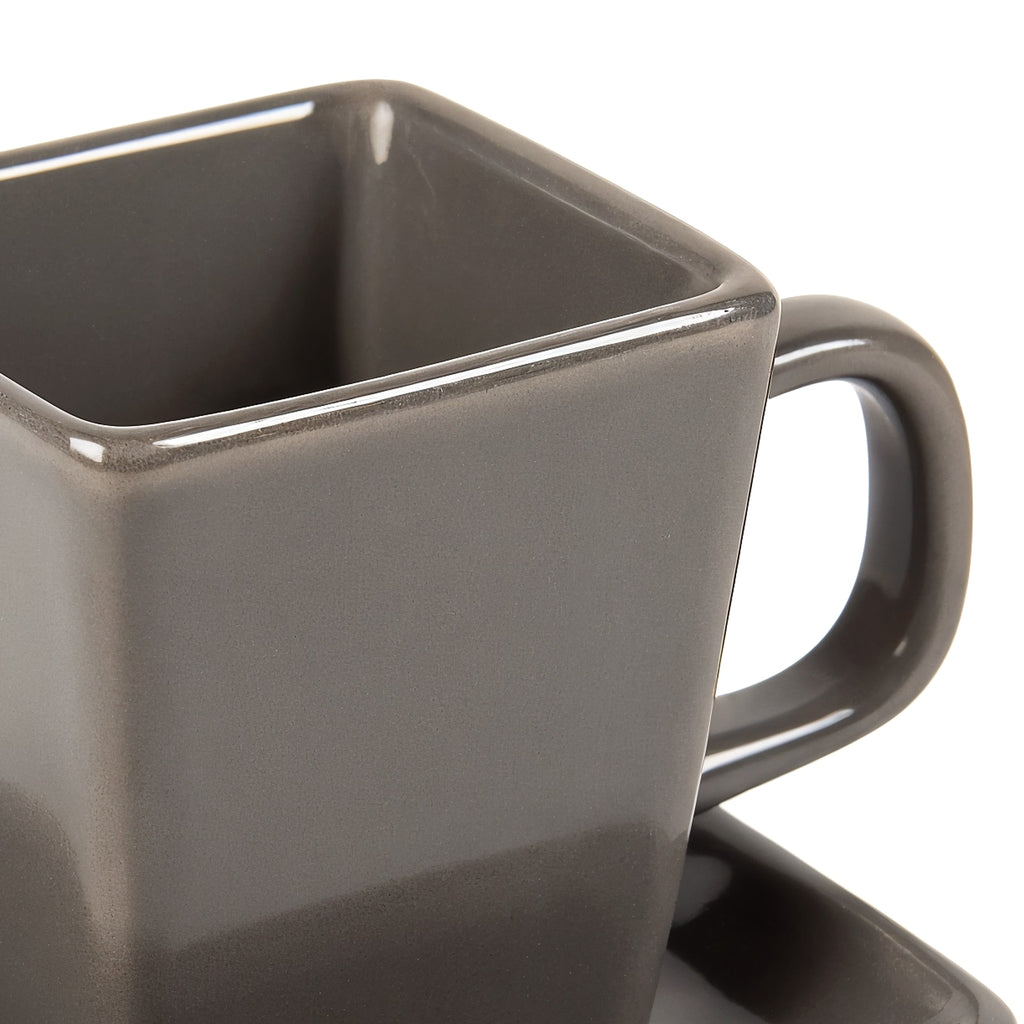 Tazza Espresso Rettangolare Sperindei — dettaglio macro del bordo superiore e giunzione del manico