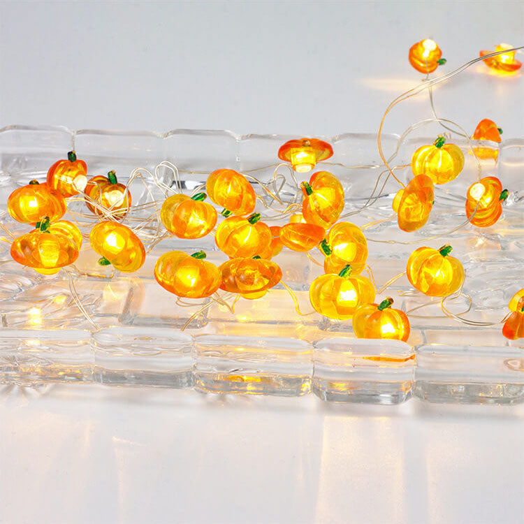 Moderna decorazione a forma di zucca in acero e ghianda del Ringraziamento, con 30 luci a LED