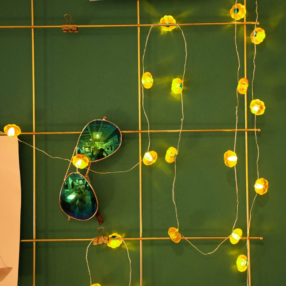Moderna decorazione a forma di zucca in acero e ghianda del Ringraziamento, con 30 luci a LED