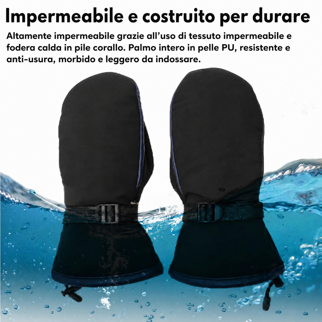 Guanti riscaldanti elettrici | Bifacciali, USB ricaricabili 10.000 mAh | Impermeabili per sci e moto