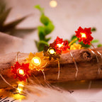 Moderna decorazione a forma di zucca in acero e ghianda del Ringraziamento, con 30 luci a LED