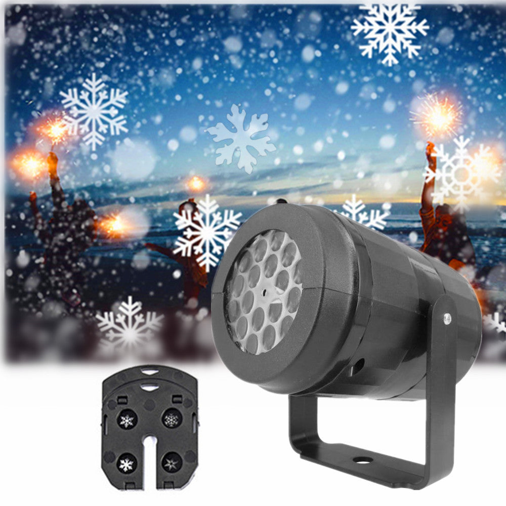 Proiettore natalizio a LED Spettacolo di luci con fiocchi di neve | Lampada da esterno impermeabile con 16 motivi