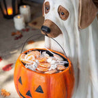Decorazione da giardino in resina con cucciolo di zucca