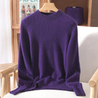 Maglione pullover con scollo a O da donna in cashmere visone 100% caldo leggero autunno inverno