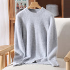 Maglione pullover con scollo a O da donna in cashmere visone 100% caldo leggero autunno inverno