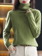 Maglione dolcevita in cashmere Aurora 100% morbido pullover lavorato a maglia sottile per l'autunno caldo