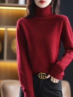 Maglione dolcevita in cashmere Aurora 100% morbido pullover lavorato a maglia sottile per l'autunno caldo