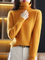 Maglione dolcevita in cashmere Aurora 100% morbido pullover lavorato a maglia sottile per l'autunno caldo