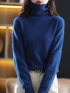 Maglione dolcevita in cashmere Aurora 100% morbido pullover lavorato a maglia sottile per l'autunno caldo