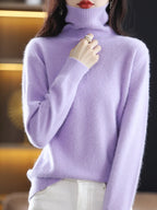 Maglione dolcevita in cashmere Aurora 100% morbido pullover lavorato a maglia sottile per l'autunno caldo