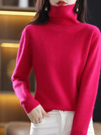 Maglione dolcevita in cashmere Aurora 100% morbido pullover lavorato a maglia sottile per l'autunno caldo