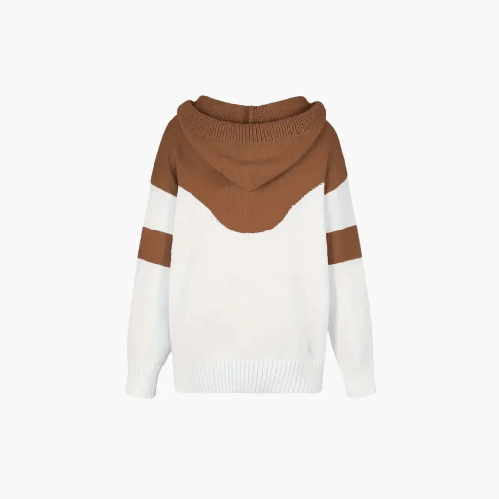 Accogliente felpa con cappuccio Colorblock da donna moderna ed elegante