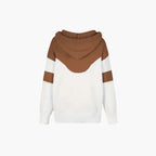 Accogliente felpa con cappuccio Colorblock da donna moderna ed elegante