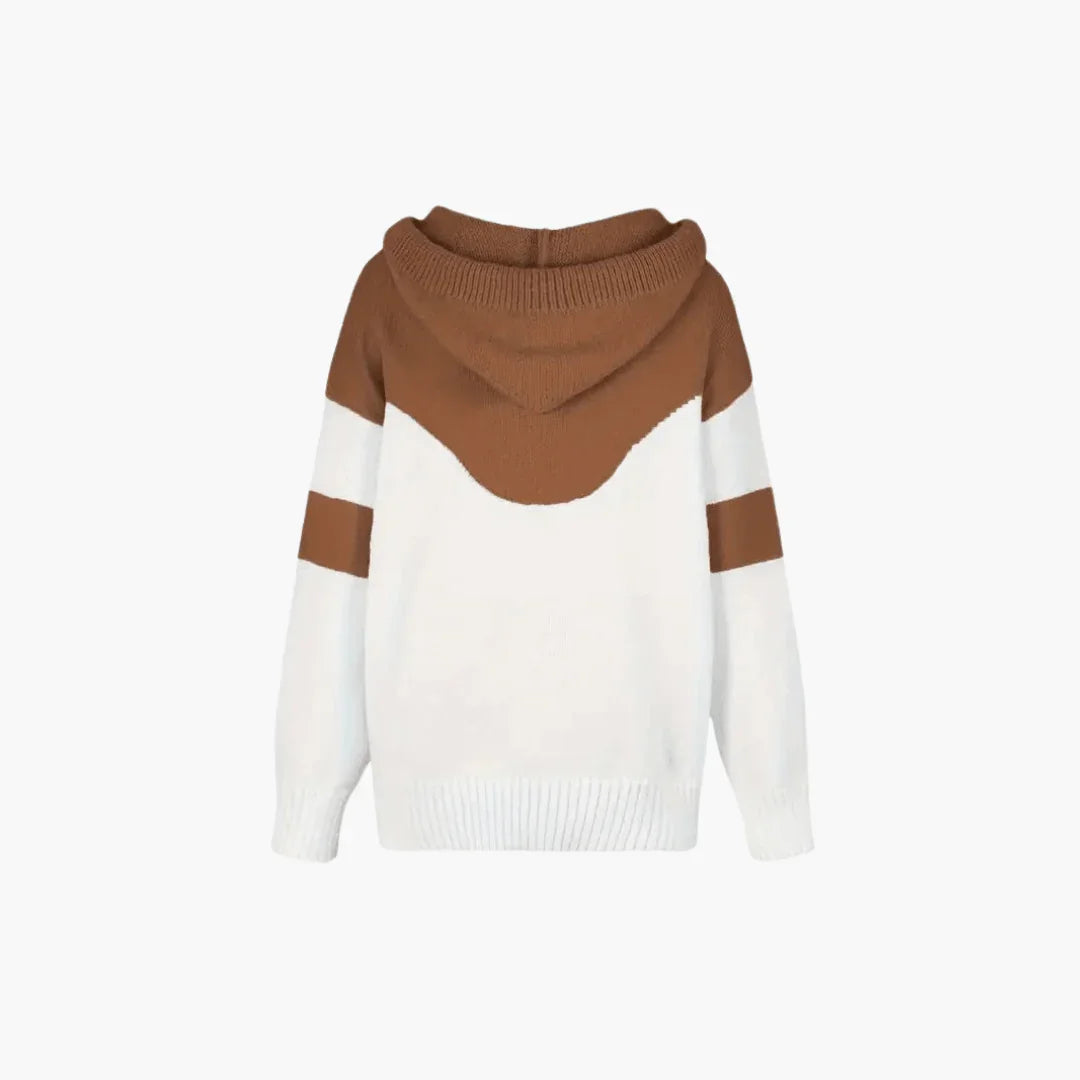 Accogliente felpa con cappuccio Colorblock da donna moderna ed elegante