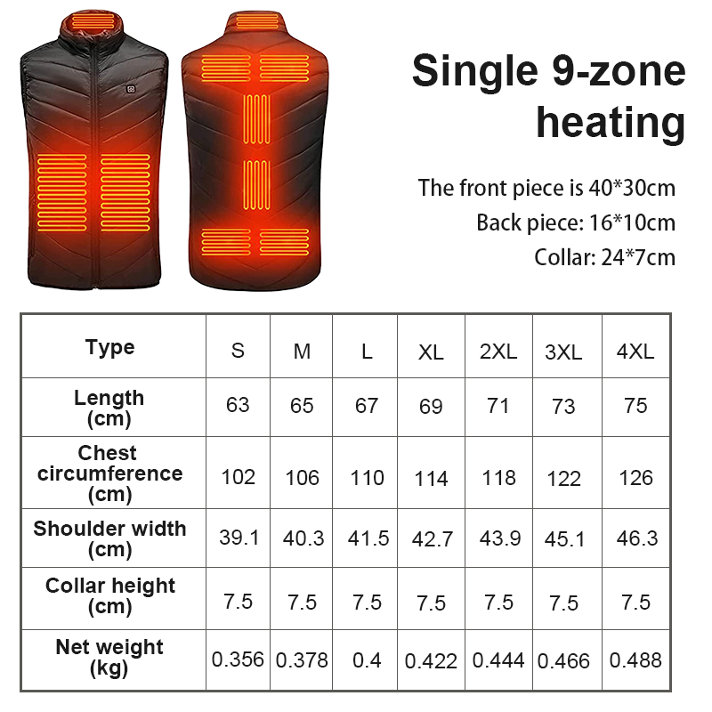 Gilet riscaldati per l'inverno, Gilet riscaldato da uomo con batteria, Gilet riscaldato da donna con 3 impostazioni di calore, Ricaricabile tramite USB