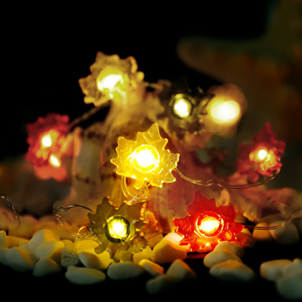 Moderna decorazione a forma di zucca in acero e ghianda del Ringraziamento, con 30 luci a LED