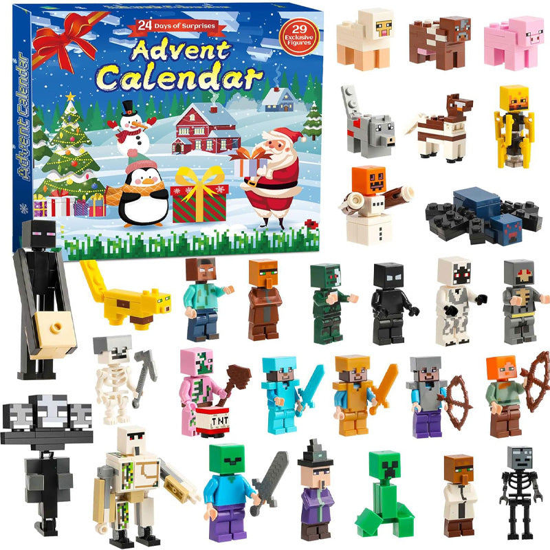 Calendario dell'Avvento Natale 2024 Compreso di 29 Personaggi