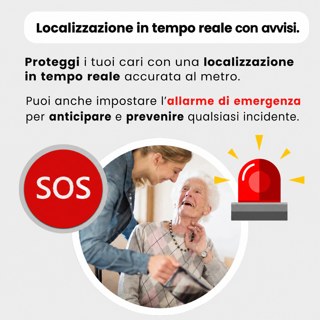 Localizzatore GPS per anziani: impermeabile, senza costi mensili