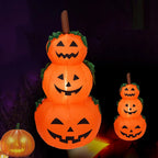 Pila di zucche gonfiabili di Halloween da 1,1 m con luci rotanti a LED | Decorazione del cortile esterno