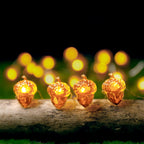 Moderna decorazione a forma di zucca in acero e ghianda del Ringraziamento, con 30 luci a LED