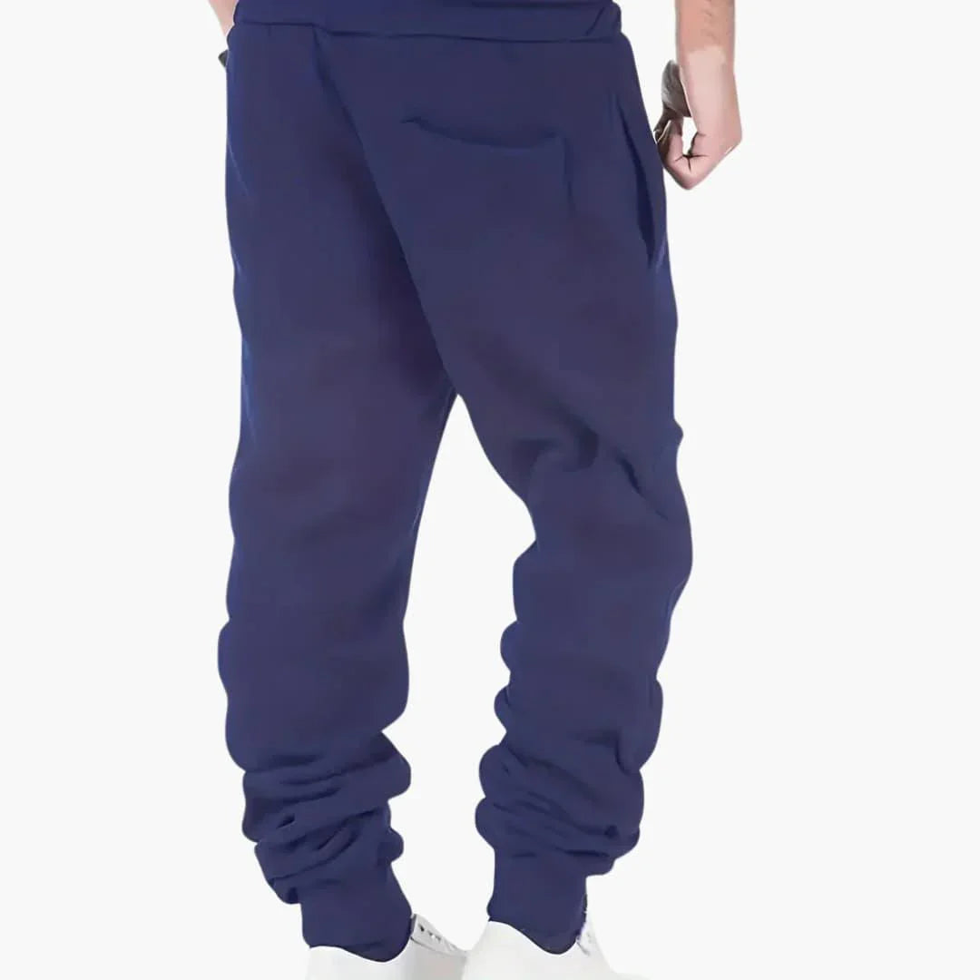 Pantaloni da jogging da uomo con polsini a coste e tasca posteriore
