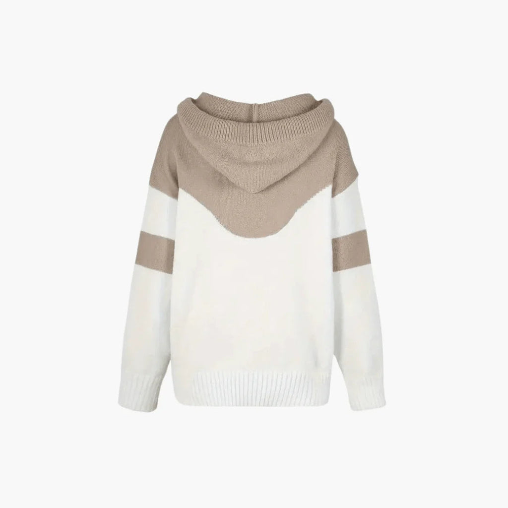 Accogliente felpa con cappuccio Colorblock da donna moderna ed elegante