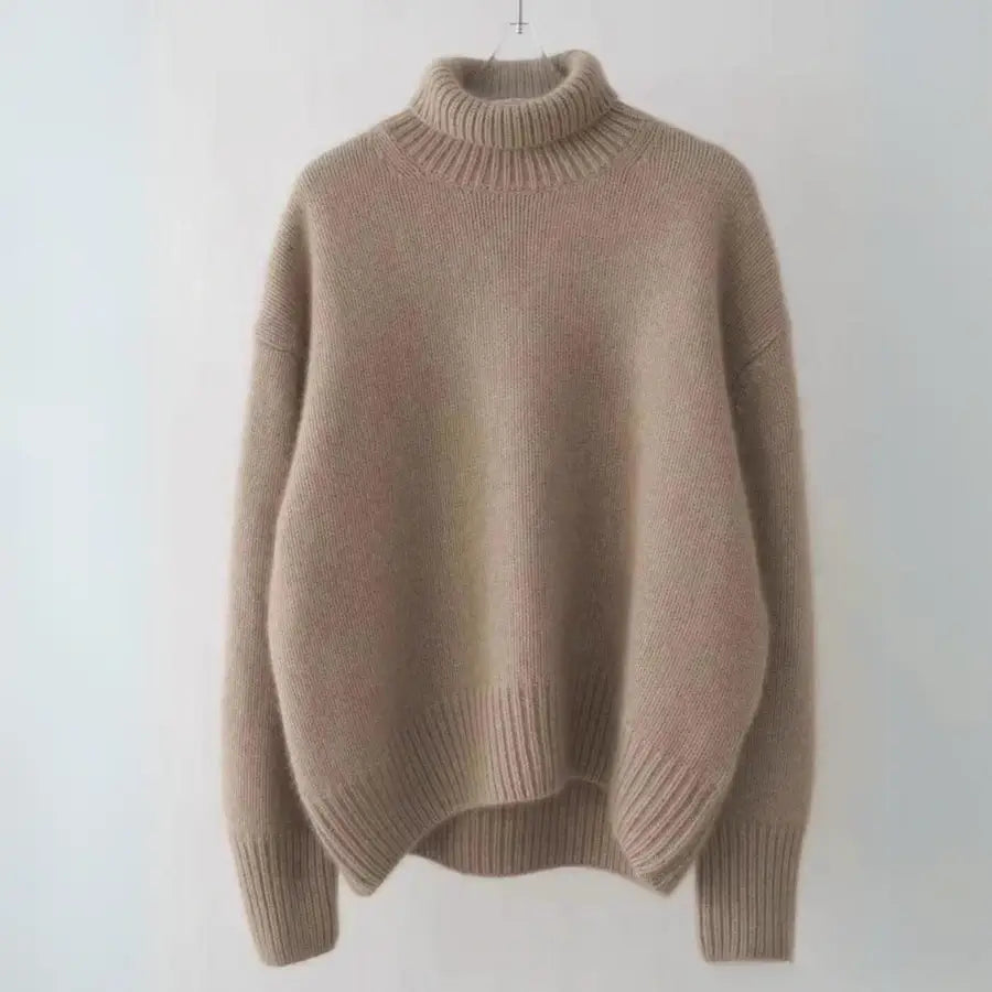 Maglione in cashmere - Maglia dolcevita oversize morbida da donna