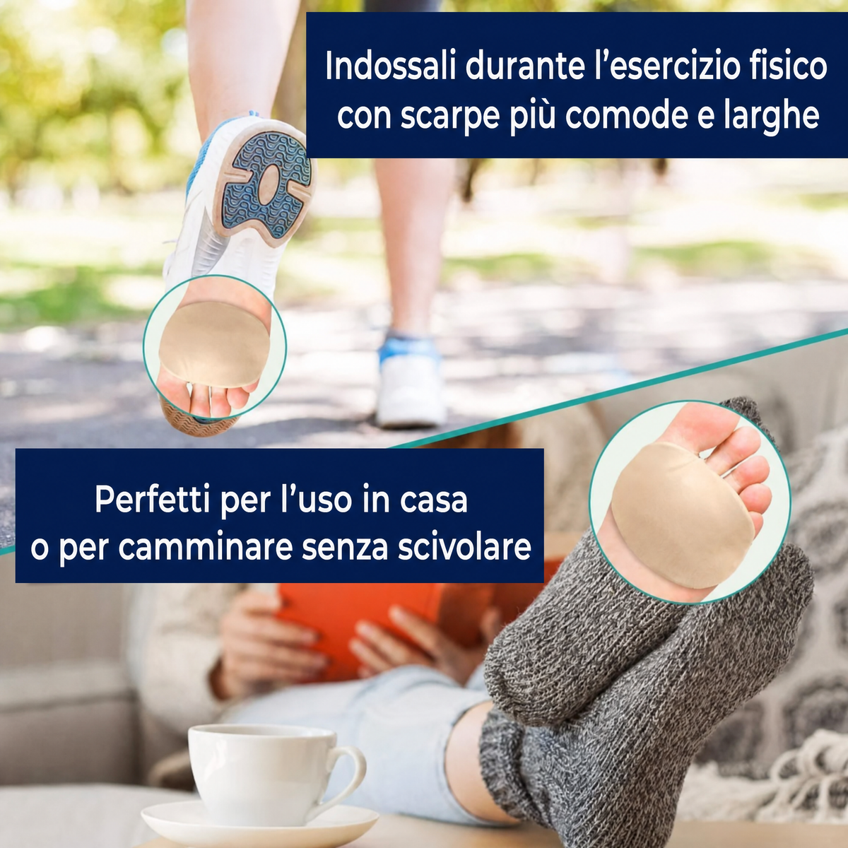 ComfortStep Morton’s Neuroma and Metatarsalgia Relief Pads | Cuscinetti in gel e supporto metatarsale | Sollievo dal dol