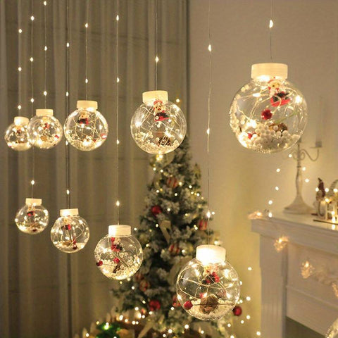 GlowBliss - Catena luminosa a LED scintillante con bolle per decorazioni natalizie festive