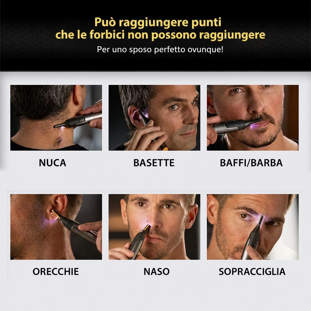 Strumento di Toelettatura di Precisione | Lame a Micro-Oscillazione | Acciaio al Titanio