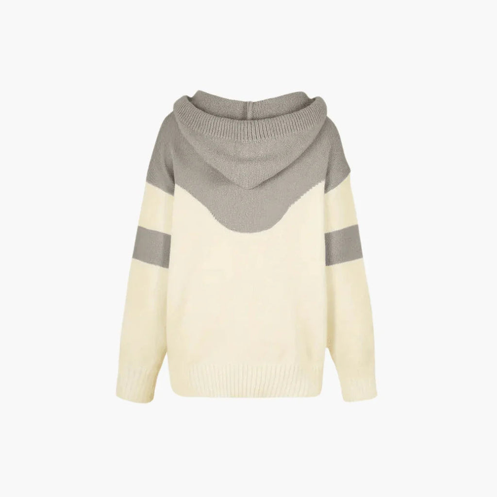 Accogliente felpa con cappuccio Colorblock da donna moderna ed elegante