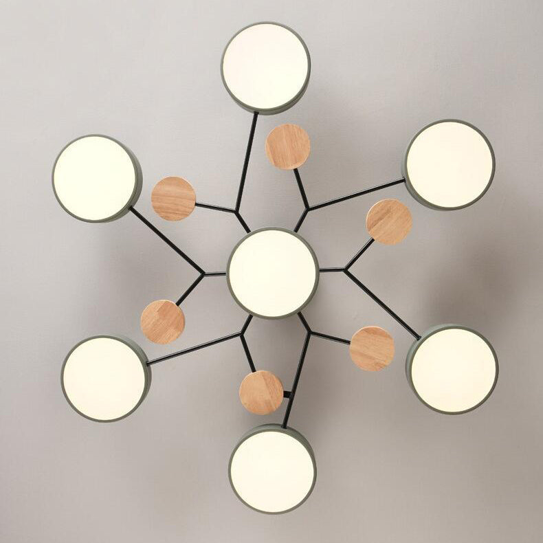 Lampada da soffitto LED scandinava dal design molecolare con luce d'ambiente moderna