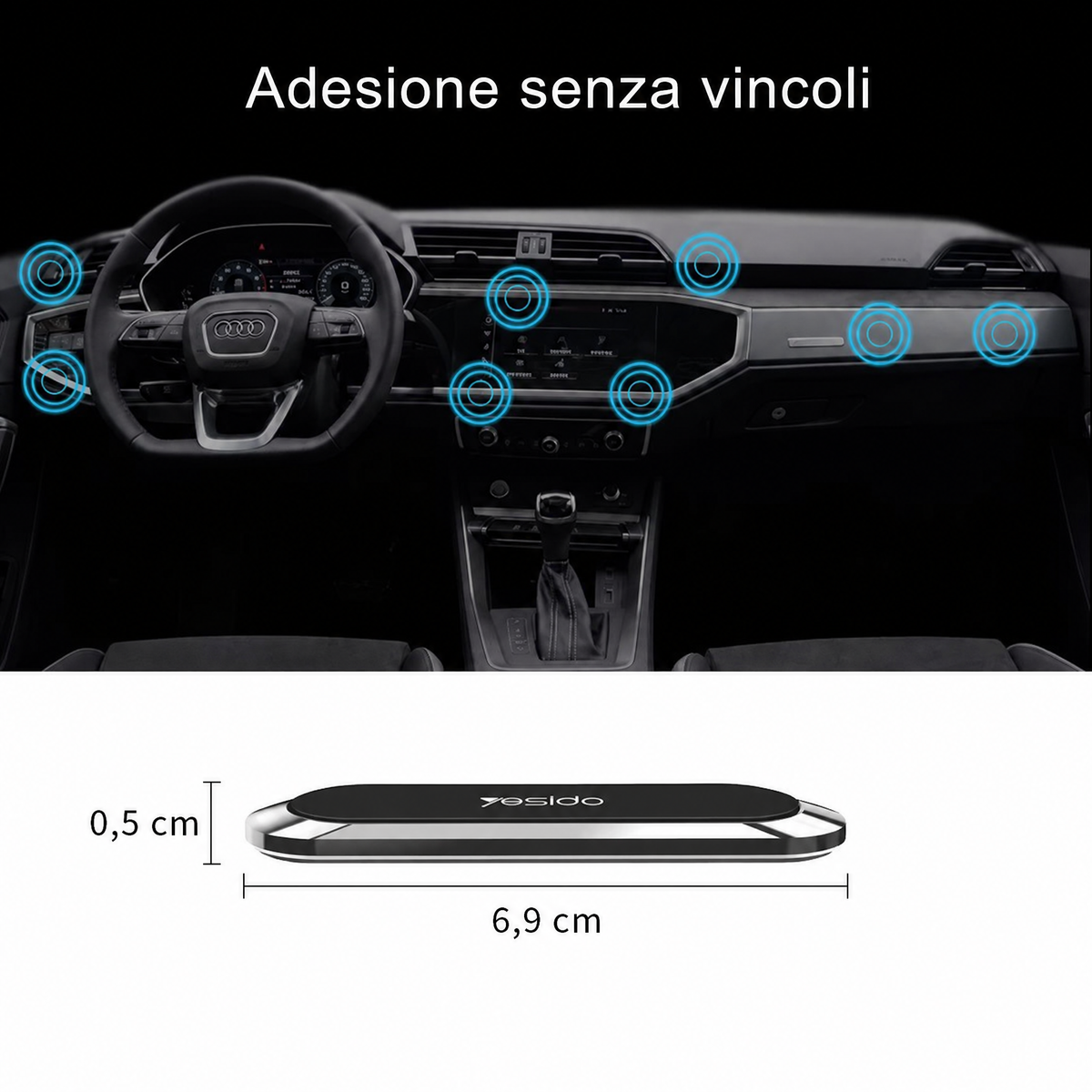 Potente supporto magnetico per telefono - Nessuna foratura necessaria