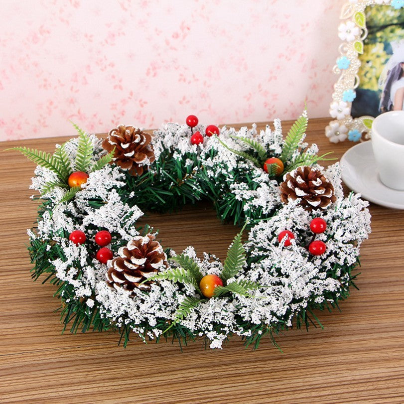 Decorazione ghirlanda natalizia floccata 20 cm, 30 cm, 40 cm