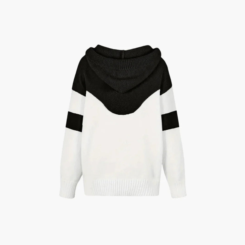 Accogliente felpa con cappuccio Colorblock da donna moderna ed elegante