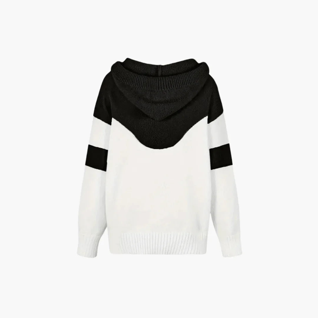 Accogliente felpa con cappuccio Colorblock da donna moderna ed elegante