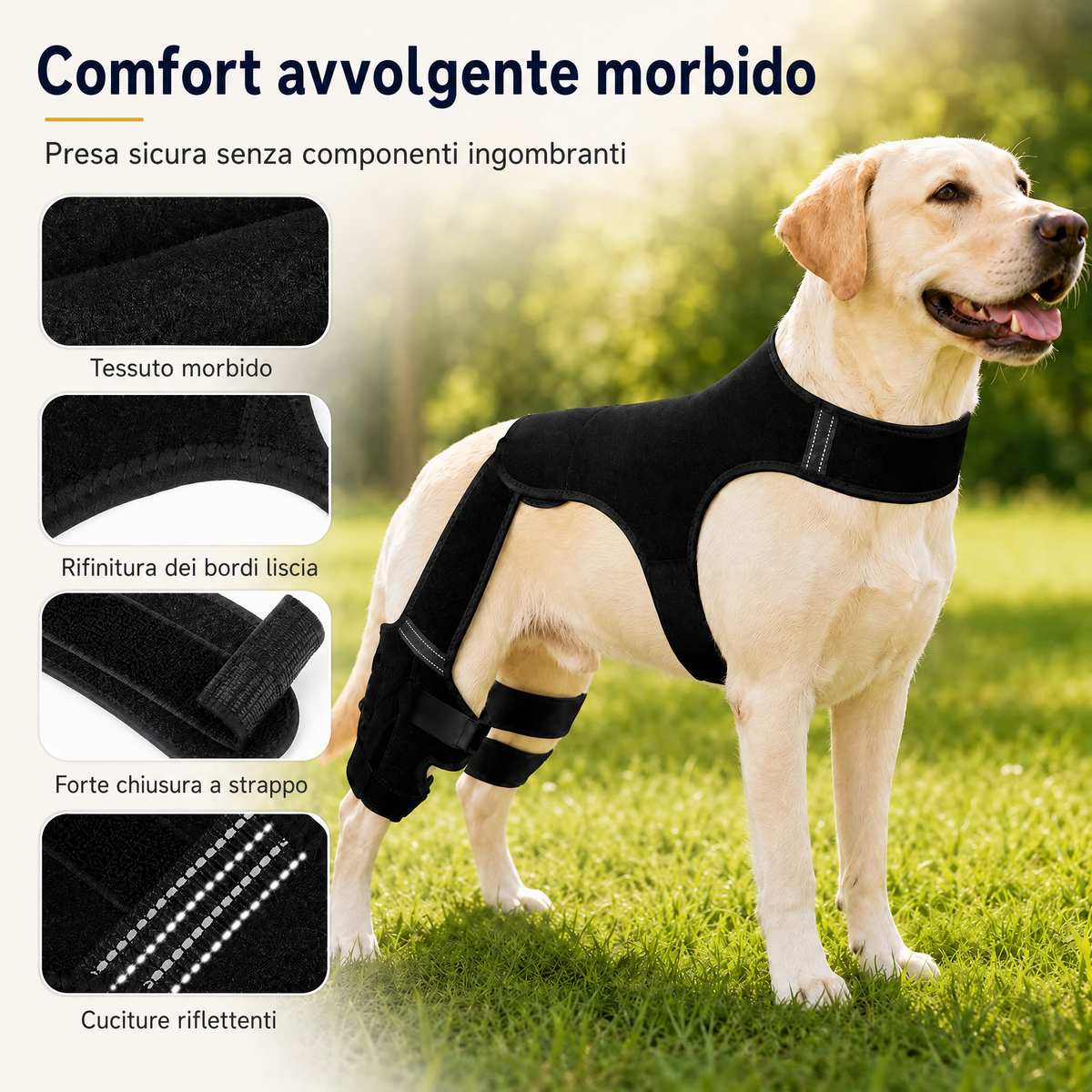 RearGuard Dog Rear Leg Support Brace - Fascia di supporto per zampe posteriori antiscivolo per cani anziani, pavimenti i