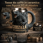 Tazza da caffè con mostro in rilievo, figure 3D in ceramica per bevande